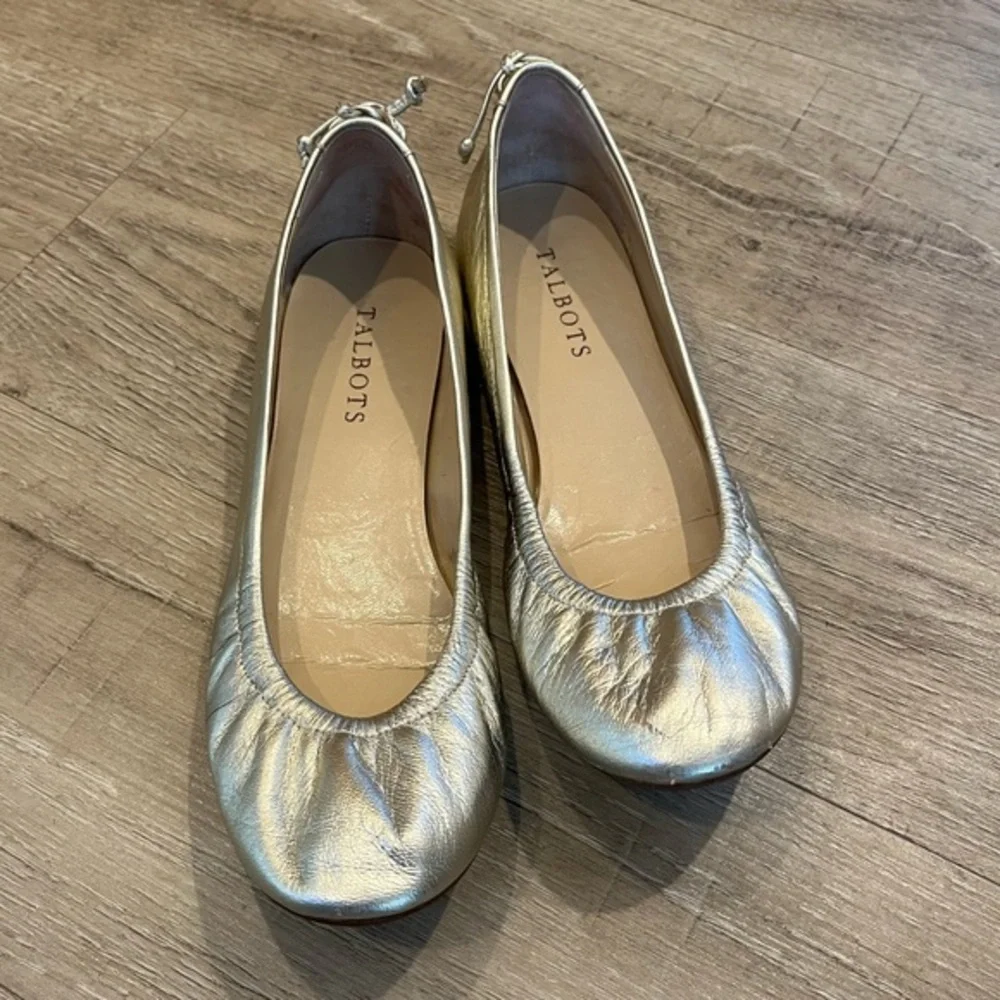 Talbots Women's Gold Ballet Flats 6.5